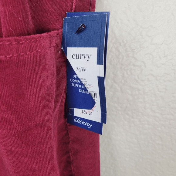 Crown&Ivy Deep Red Corduroy Pants Size 24W (2795) - Picture 2 of 5